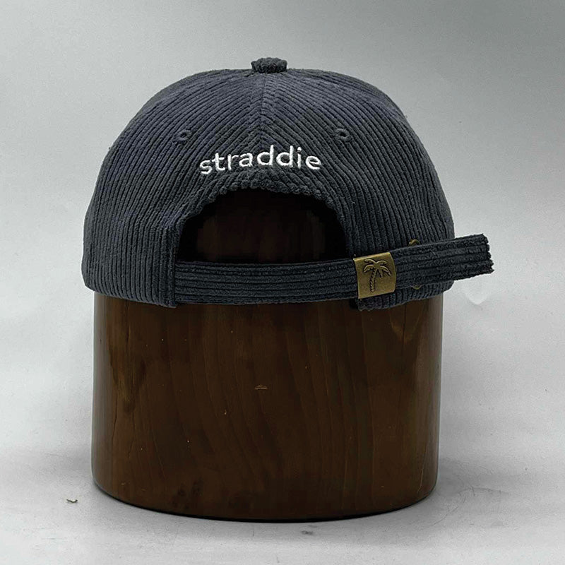 Navy blue cap straddie front