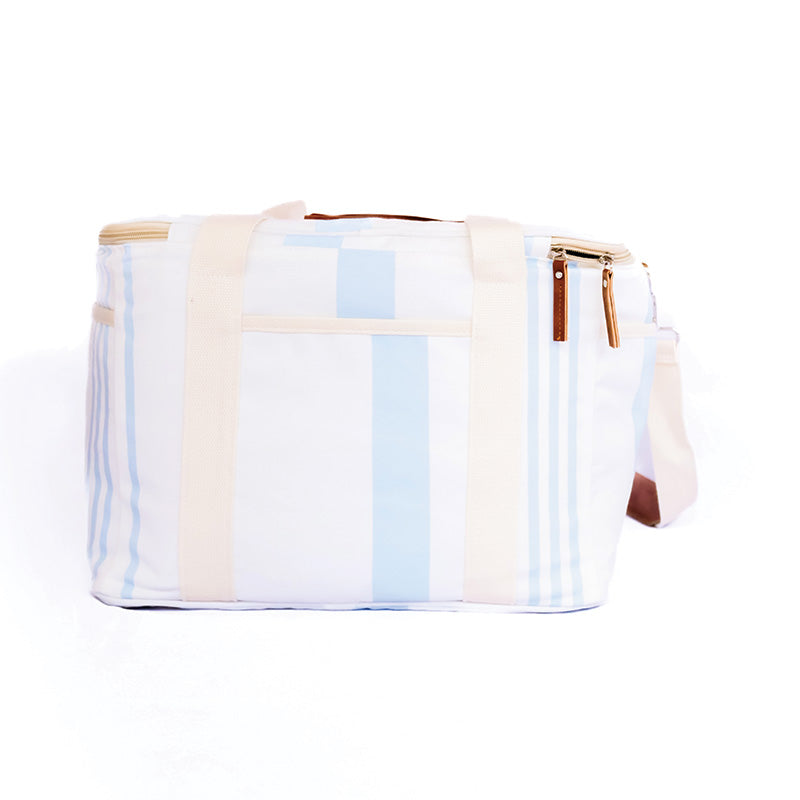 Summer Straddie Sky Blue Stripes Light Adventurer Cooler Bag